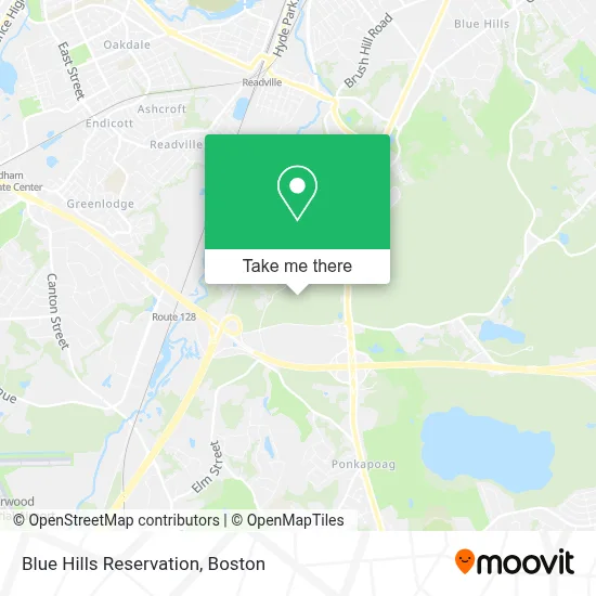 Blue Hills Reservation map