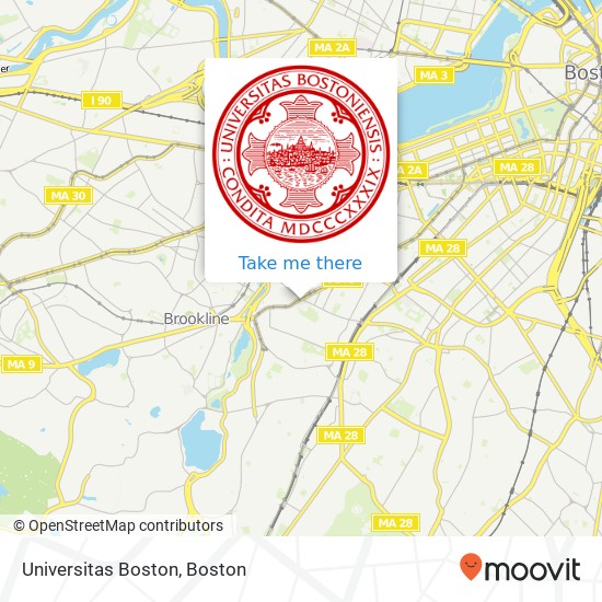 Universitas Boston map