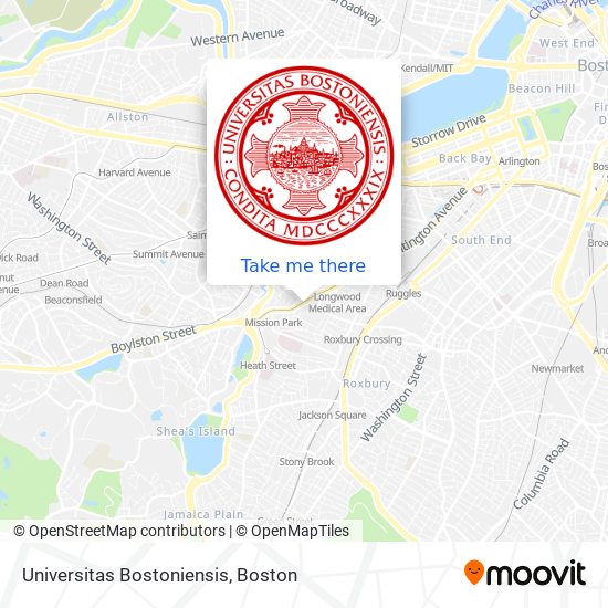 Mapa de Universitas Bostoniensis