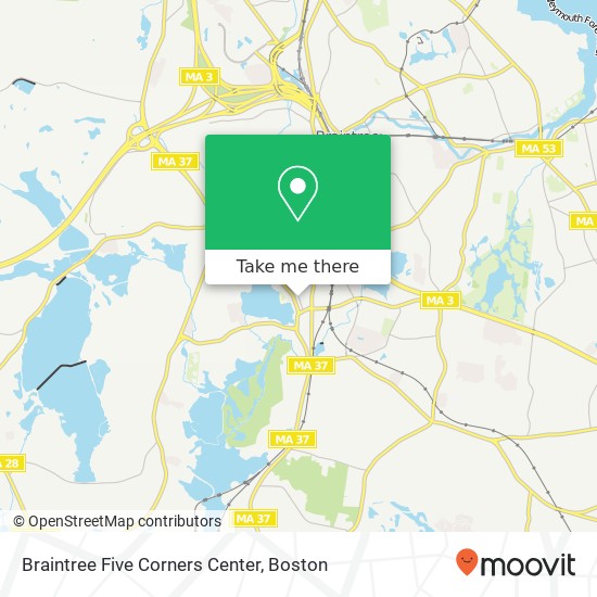 Mapa de Braintree Five Corners Center