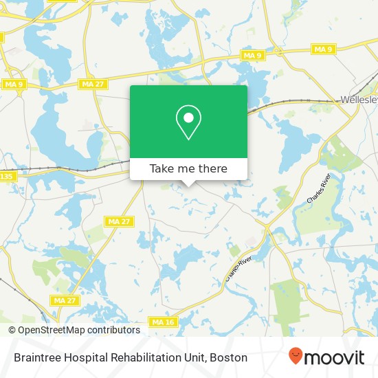 Braintree Hospital Rehabilitation Unit map