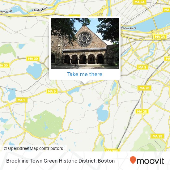 Mapa de Brookline Town Green Historic District