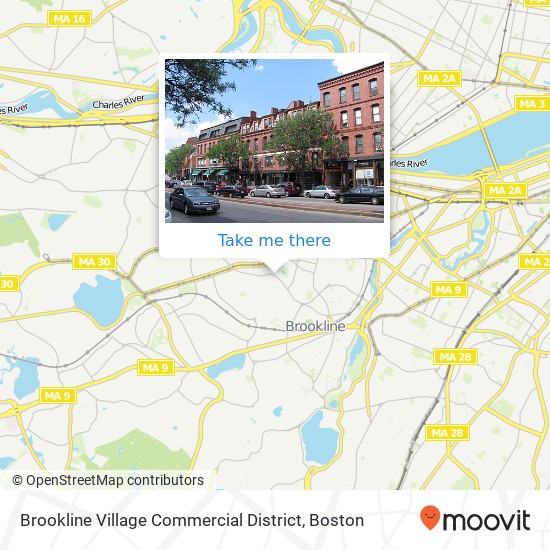 Mapa de Brookline Village Commercial District