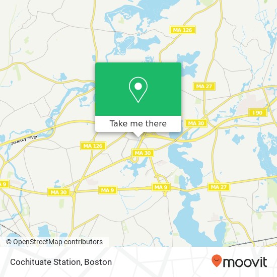 Mapa de Cochituate Station