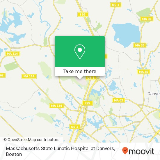 Mapa de Massachusetts State Lunatic Hospital at Danvers