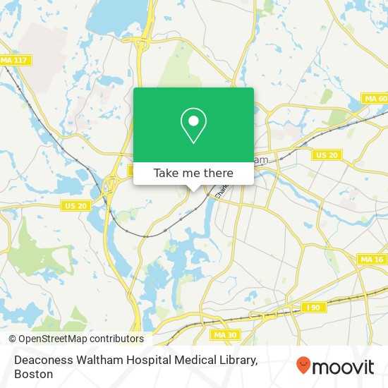 Deaconess Waltham Hospital Medical Library map