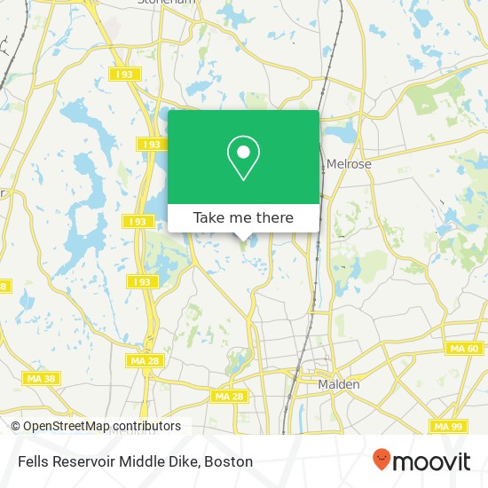 Fells Reservoir Middle Dike map