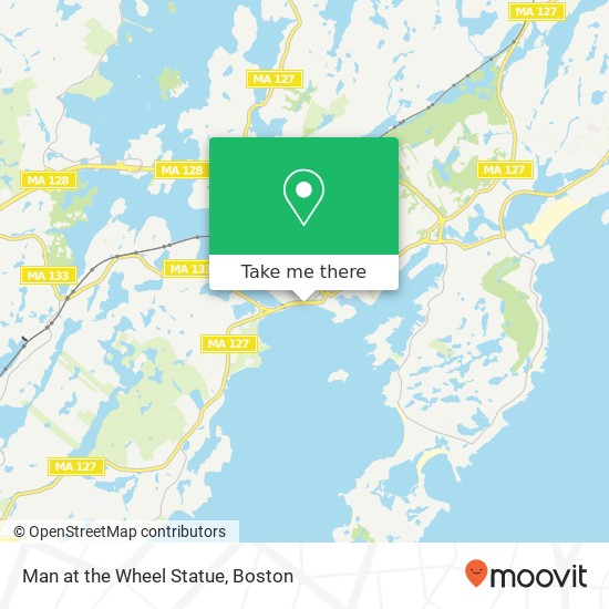 Man at the Wheel Statue map