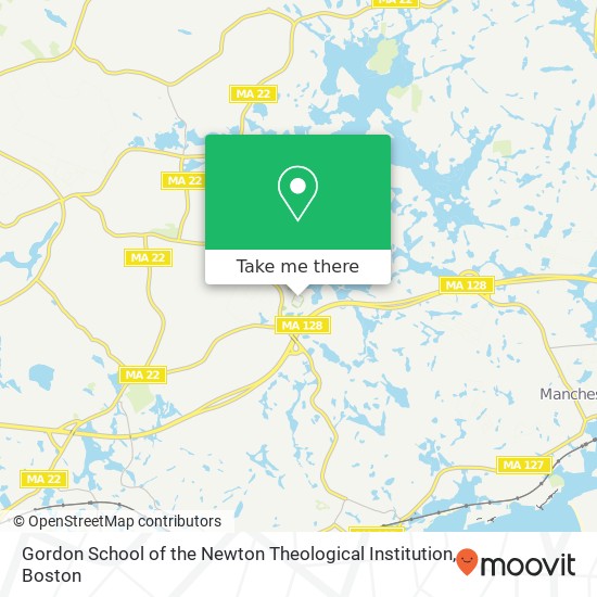 Mapa de Gordon School of the Newton Theological Institution