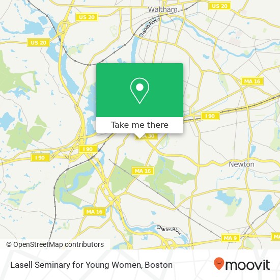 Lasell Seminary for Young Women map