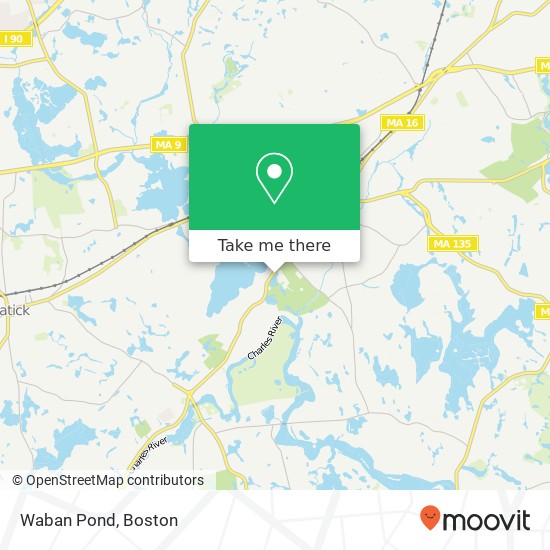 Waban Pond map