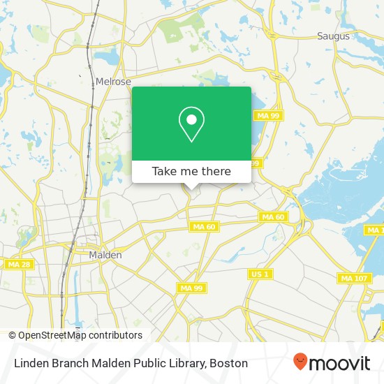 Mapa de Linden Branch Malden Public Library