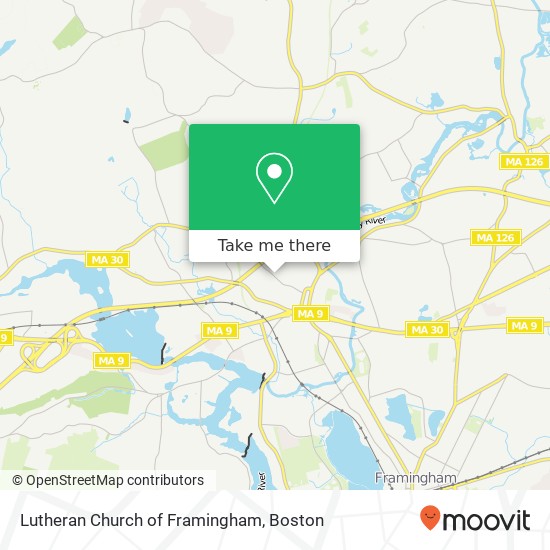 Lutheran Church of Framingham map