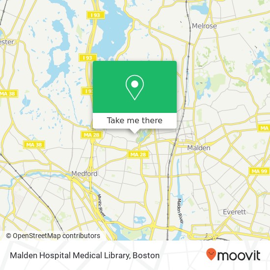 Malden Hospital Medical Library map