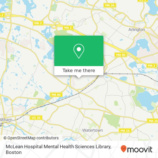 McLean Hospital Mental Health Sciences Library map