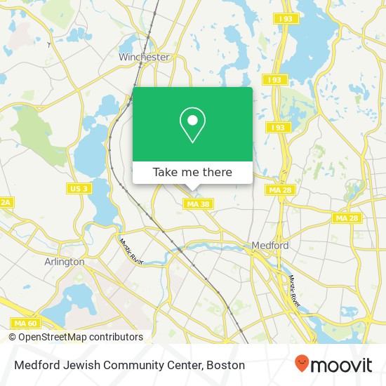 Mapa de Medford Jewish Community Center