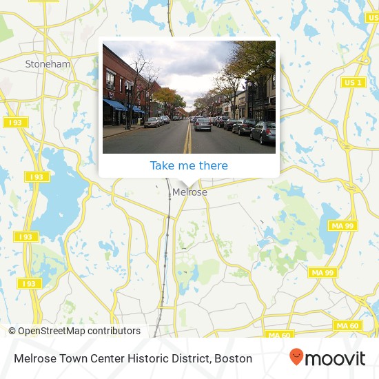 Melrose Town Center Historic District map