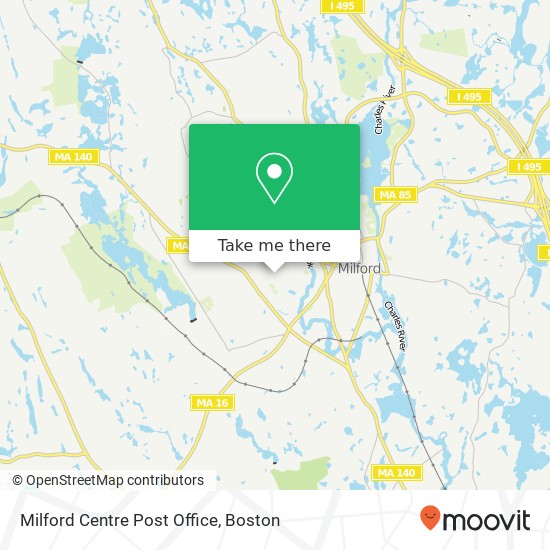 Milford Centre Post Office map
