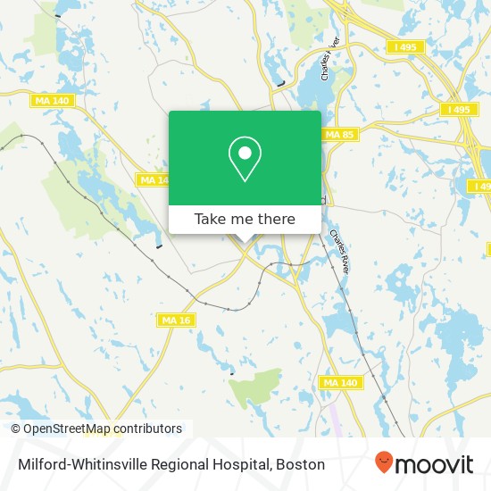 Milford-Whitinsville Regional Hospital map