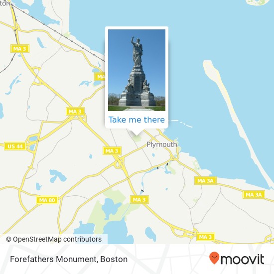 Forefathers Monument map