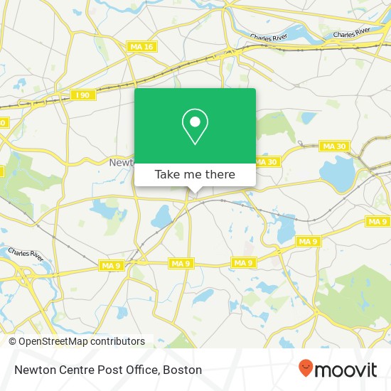 Mapa de Newton Centre Post Office