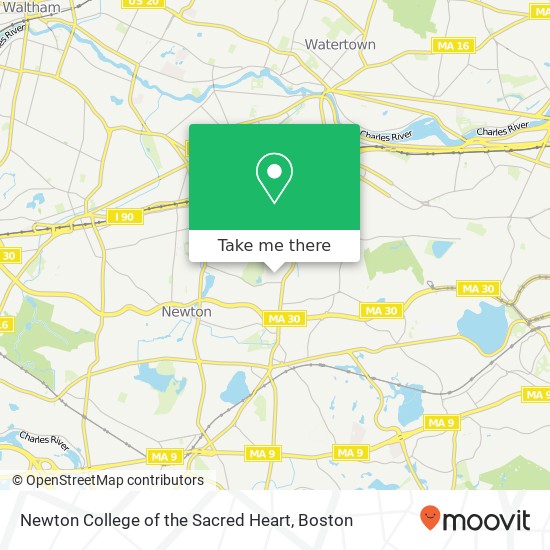 Mapa de Newton College of the Sacred Heart