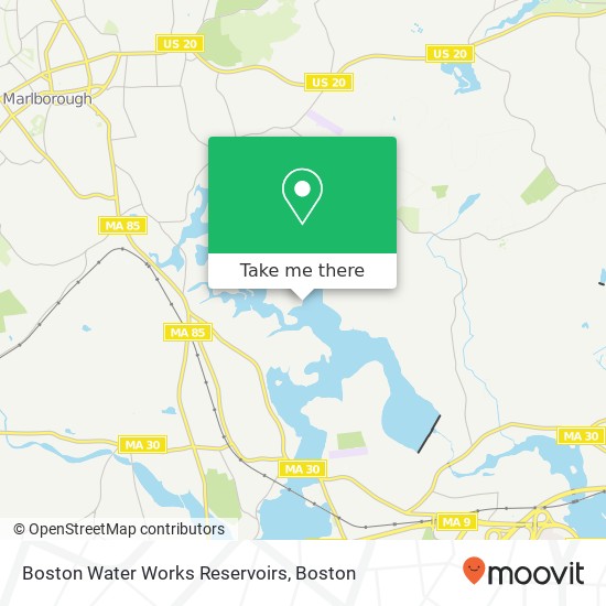 Boston Water Works Reservoirs map