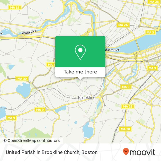 United Parish in Brookline Church map