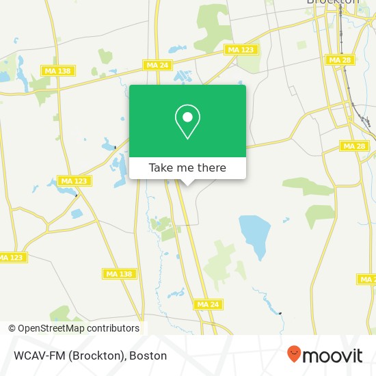 Mapa de WCAV-FM (Brockton)