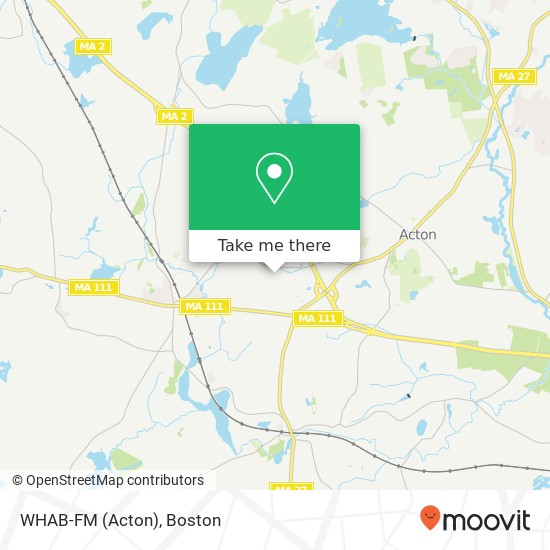 WHAB-FM (Acton) map