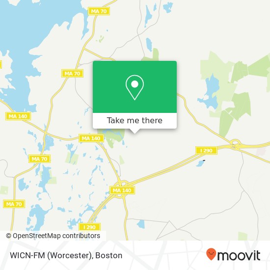 Mapa de WICN-FM (Worcester)