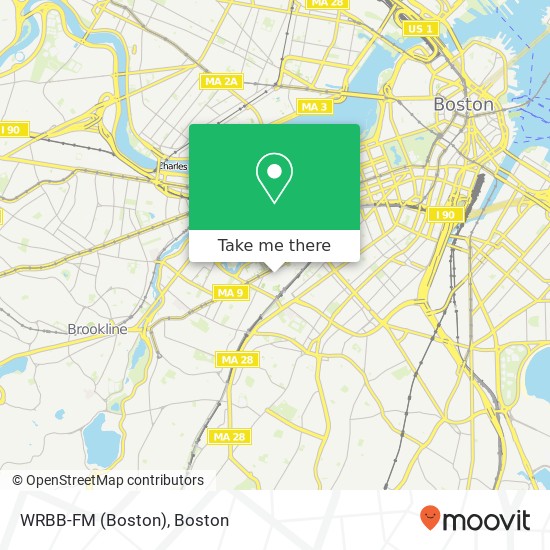 WRBB-FM (Boston) map