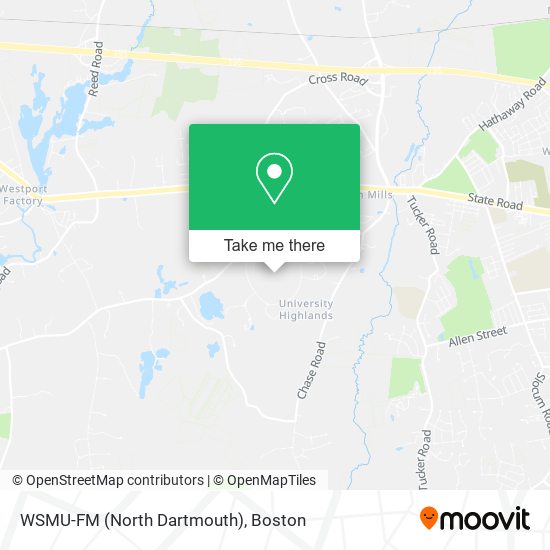 Mapa de WSMU-FM (North Dartmouth)