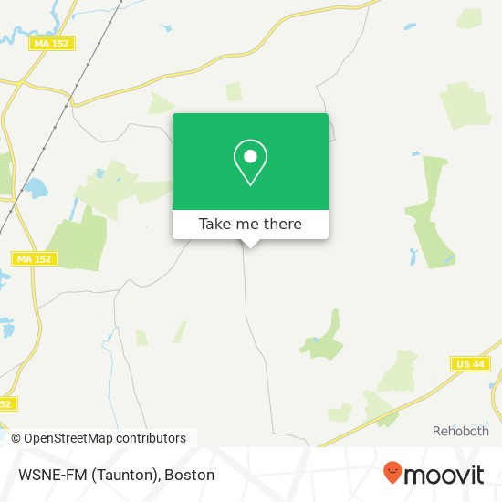 WSNE-FM (Taunton) map