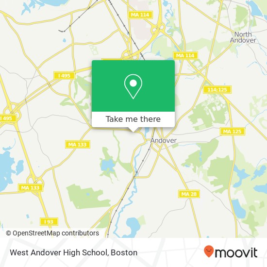 Mapa de West Andover High School