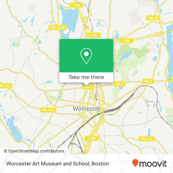 Worcester Art Museum and School map