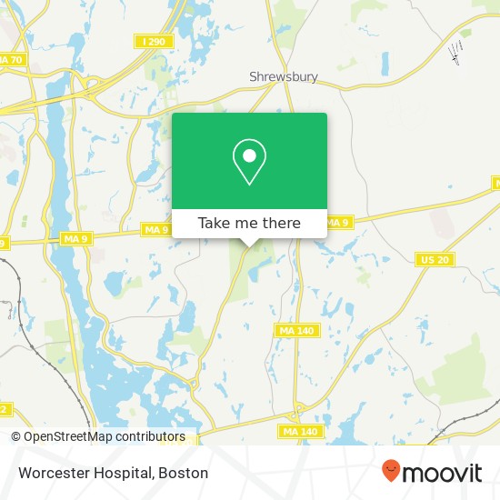 Worcester Hospital map