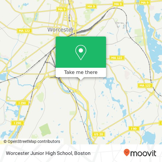 Worcester Junior High School map