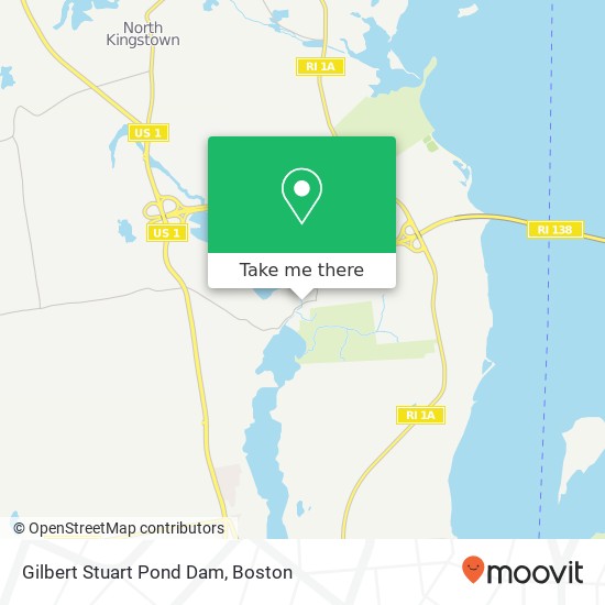 Gilbert Stuart Pond Dam map