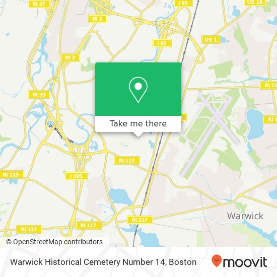 Mapa de Warwick Historical Cemetery Number 14