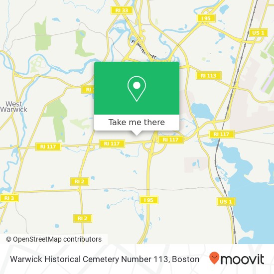 Mapa de Warwick Historical Cemetery Number 113