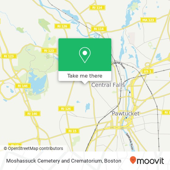 Moshassuck Cemetery and Crematorium map