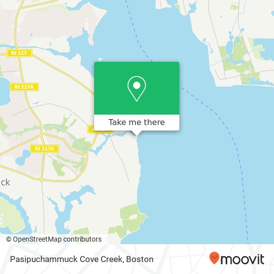 Mapa de Pasipuchammuck Cove Creek