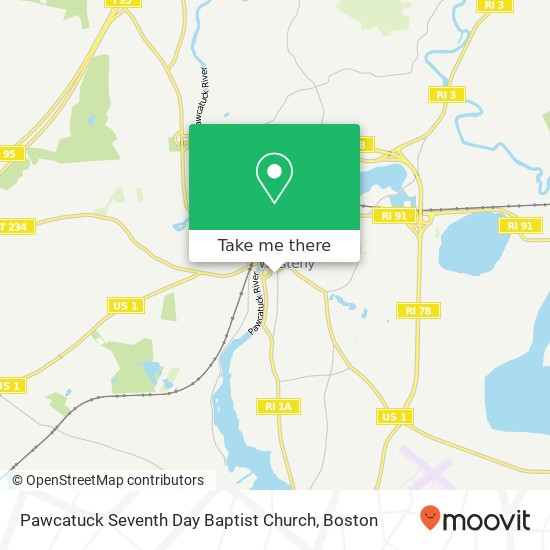 Pawcatuck Seventh Day Baptist Church map