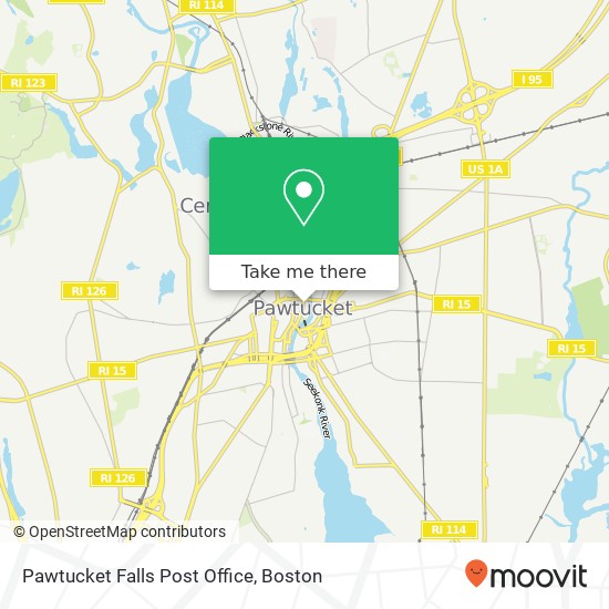Pawtucket Falls Post Office map