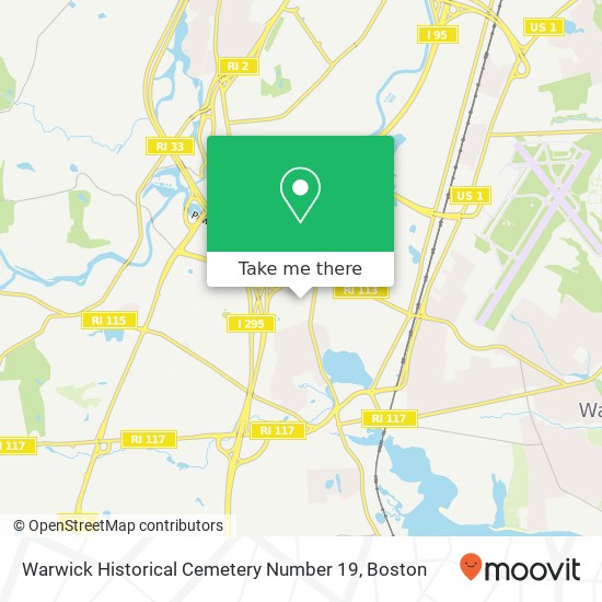 Mapa de Warwick Historical Cemetery Number 19