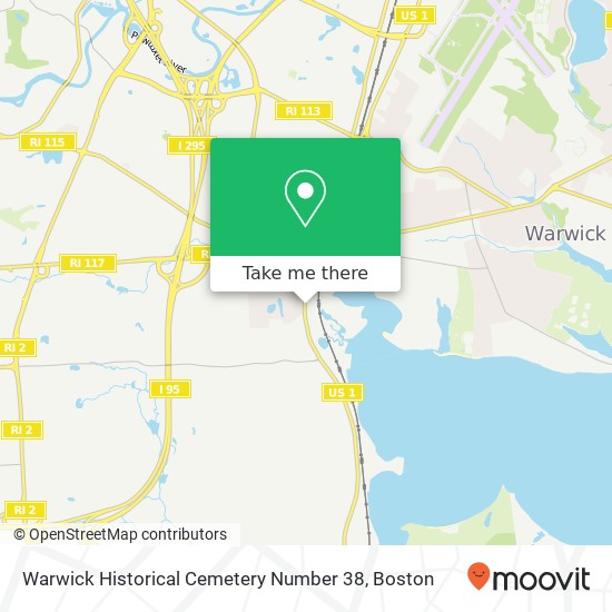 Mapa de Warwick Historical Cemetery Number 38