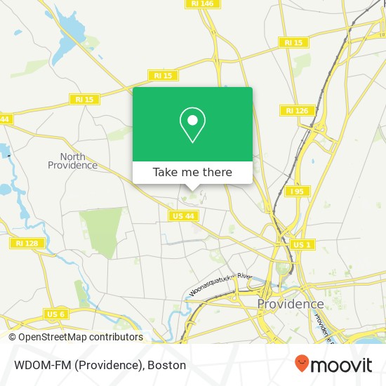 WDOM-FM (Providence) map