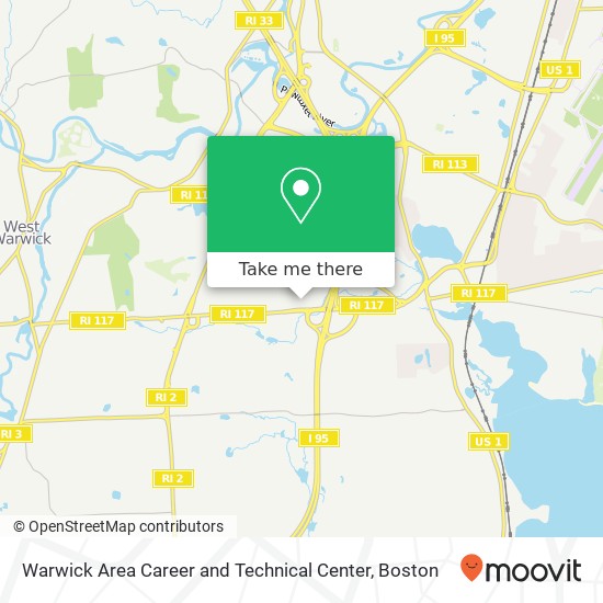 Mapa de Warwick Area Career and Technical Center