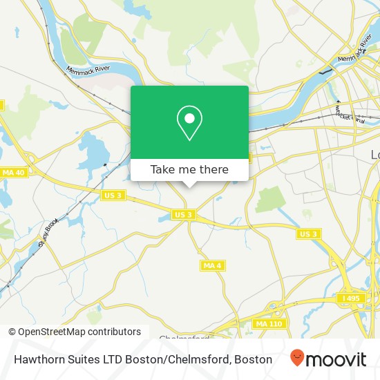 Mapa de Hawthorn Suites LTD Boston / Chelmsford